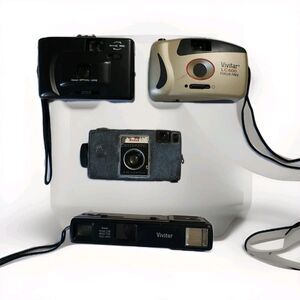 Lot of 4 Vintage Cameras - Kodak Insta - Vivitar LC600 & Tele835 - Panorama 35MM